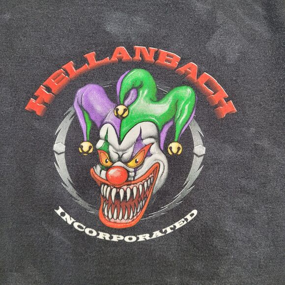 Scary Clown Shirt XL 23x27 Faded Black Hellanbach - Picture 3 of 16